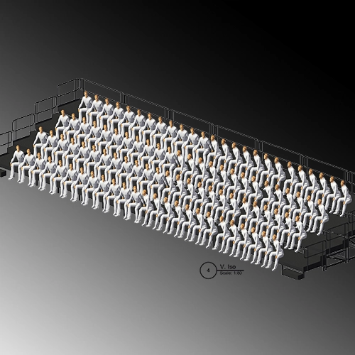Gradas con escenario de aluminio de 4 niveles