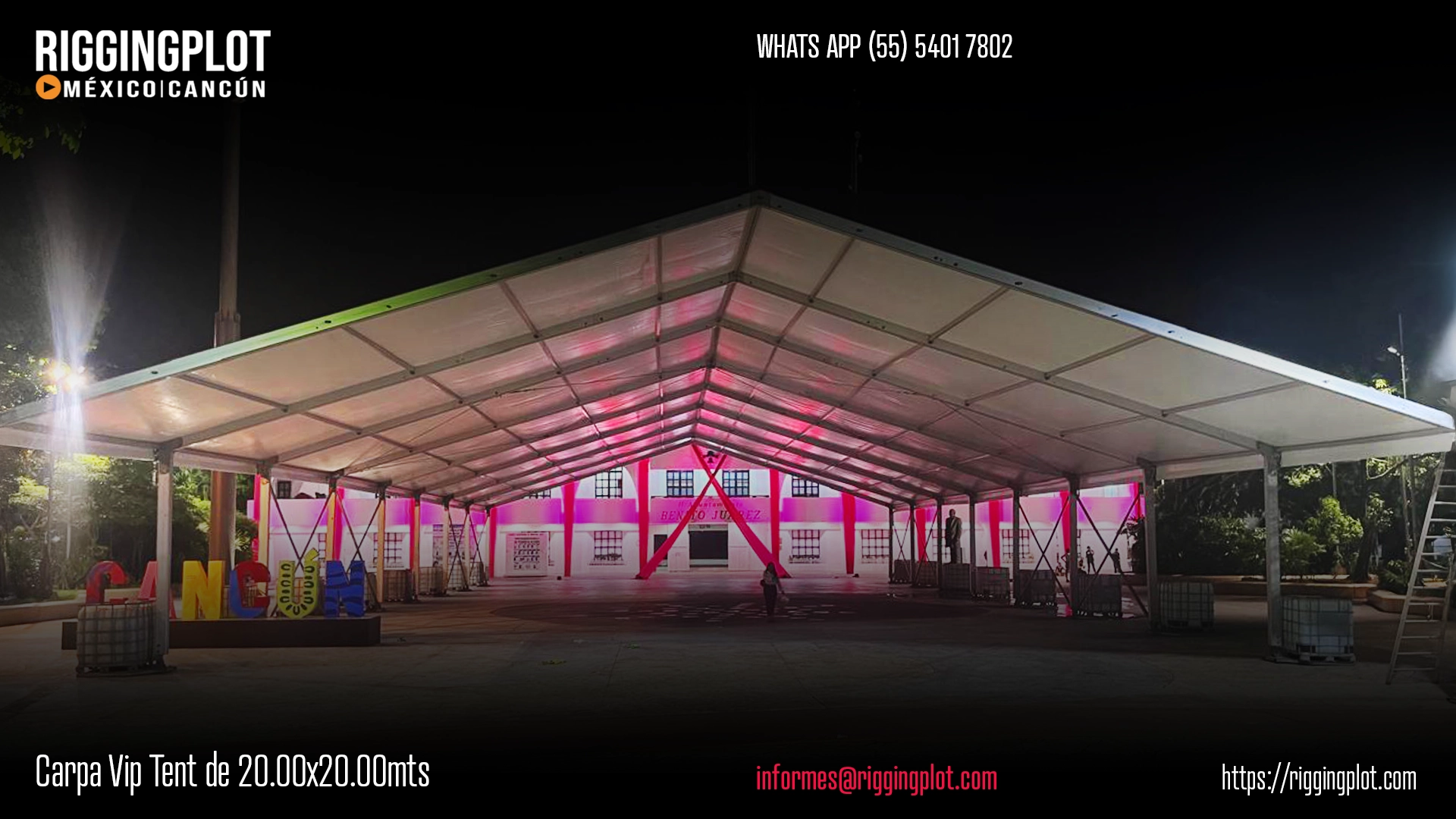 FICHA TÉCNICA CARPA VIP TENT 20.00X20.00 MTS MÉXICO