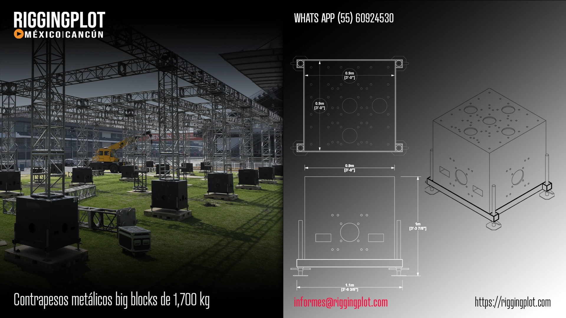 ficha técnica ground support whd 15x16mts riggingplot méxico