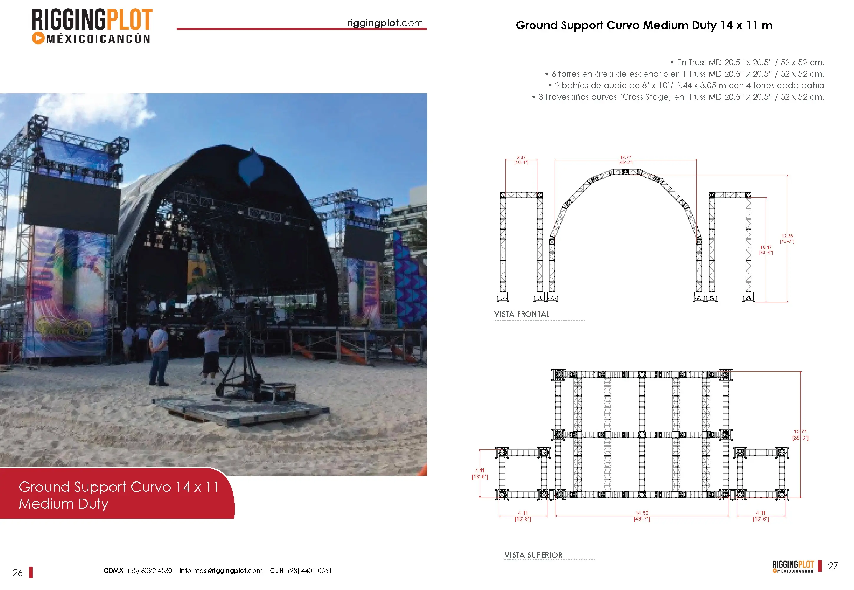 FICHA TÉCNICA GROUND SUPPORT CURVO MEDIUM DUTY DE 14.82X10.74MTS MÉXICO