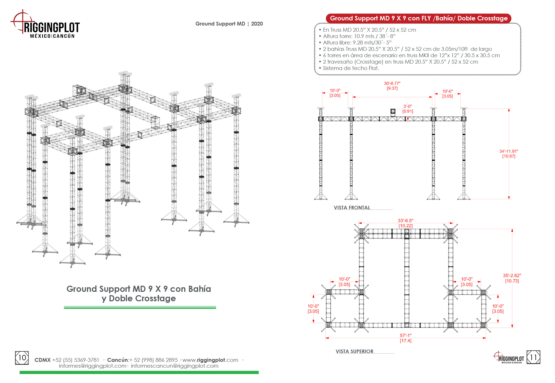 FICHA TÉCNICA GROUND SUPPORT MEDIUM DUTY 9.14X10.73MTS DE 12 TORRES MÉXICO