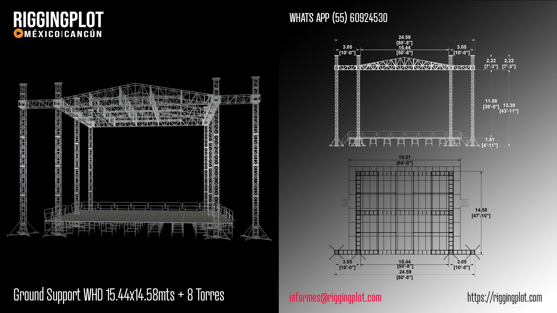 ficha tecnica ground support whd de 15.44x14.58mts con 8 torres mexico