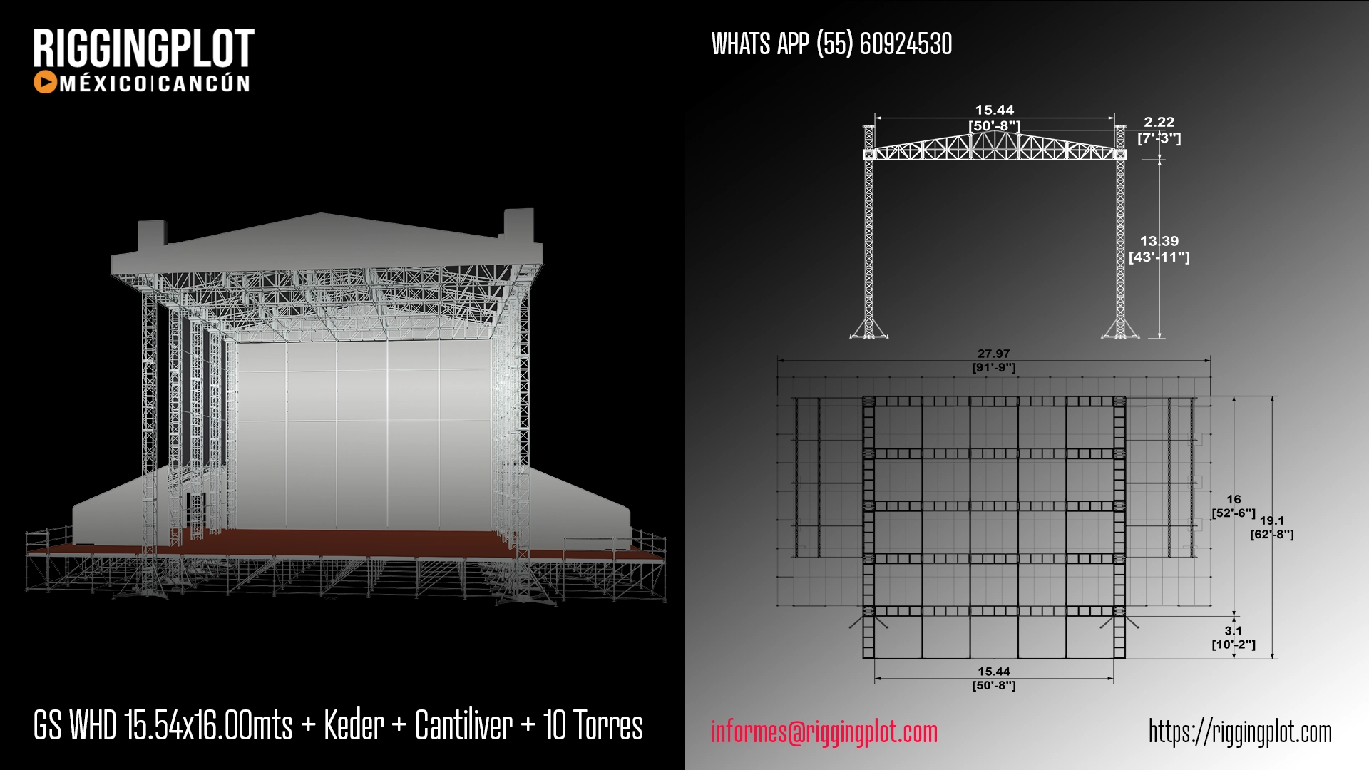 ficha tecnica ground support whd de 15.54x16.00mts con keder y cantiliver de 10 torres mexico