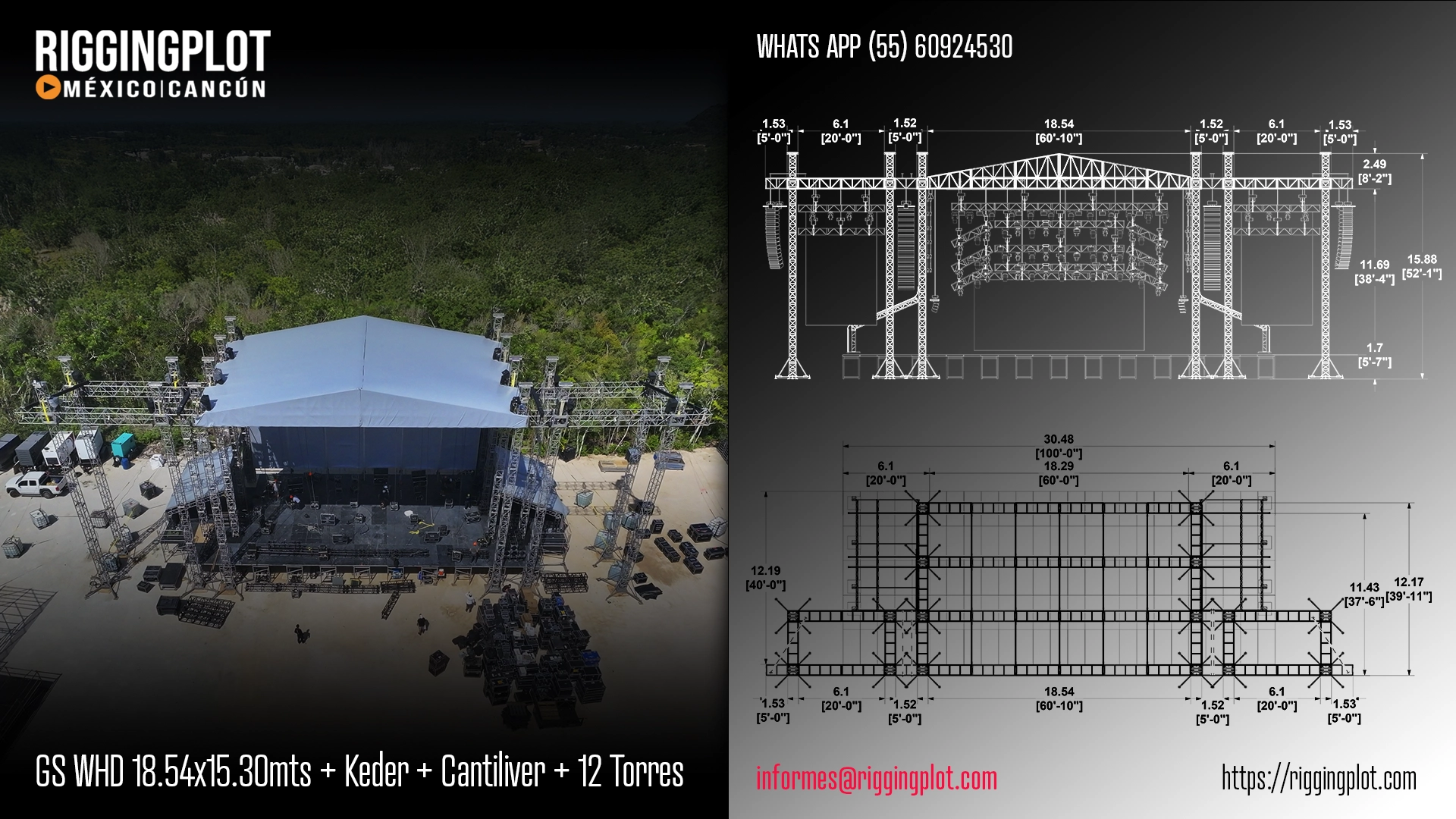 ficha tecnica ground support whd de 18.50x12.20mts con keder de 16 torres mexico
