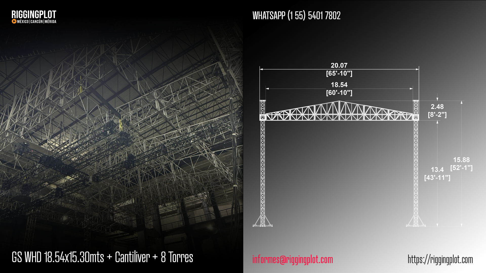 ficha tecnica ground support whd de 18.54x16.00mts con cantiliver de 10 torres mexico
