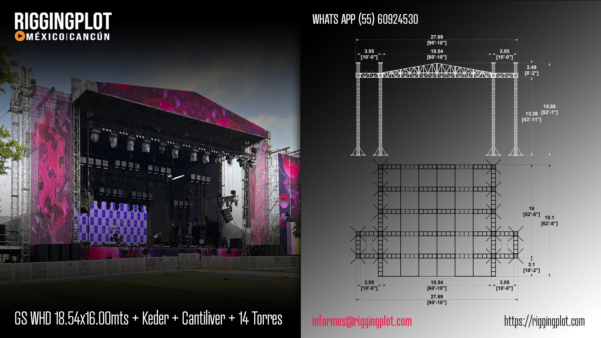 ficha tecnica ground support whd de 18.54x16.00mts con keder y cantiliver de 14 torres mexico