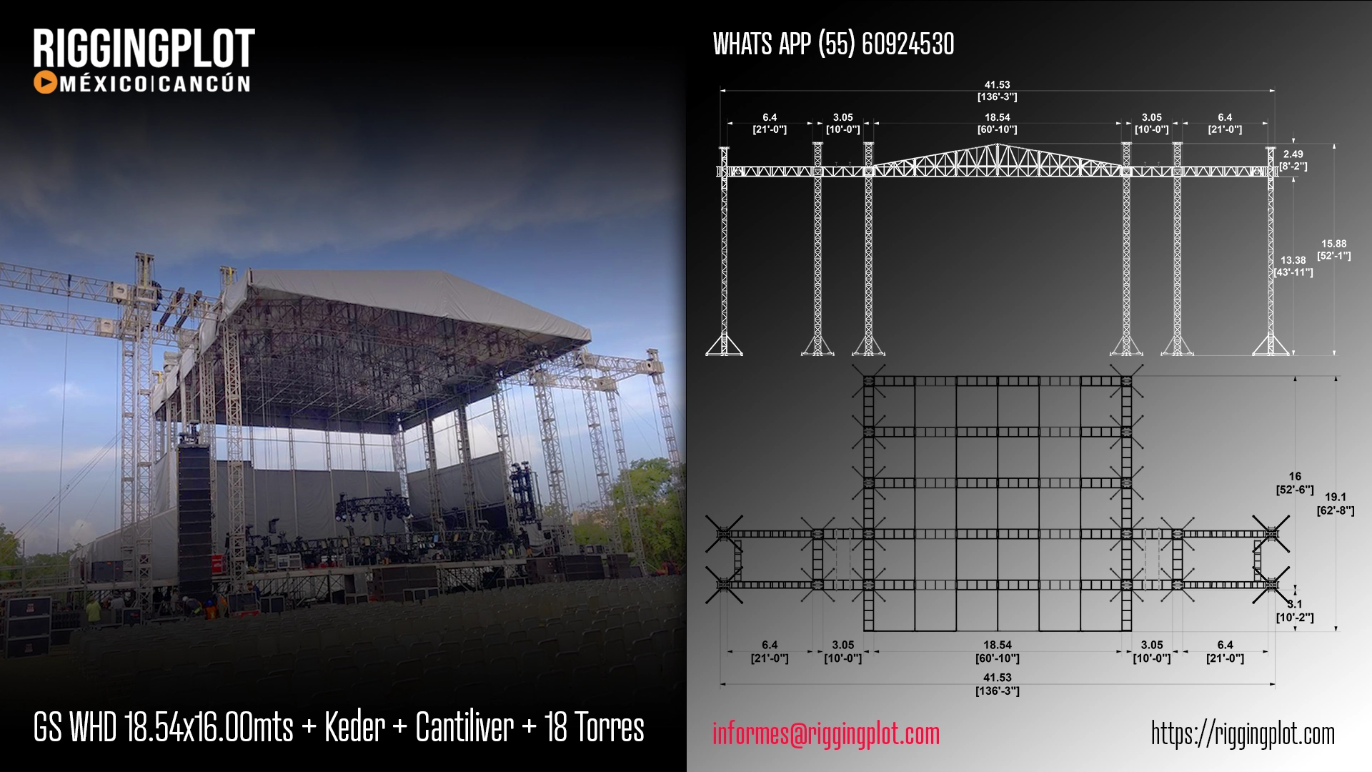 ficha tecnica ground support whd de 18.54x16.00mts con keder y cantiliver de 18 torres mexico