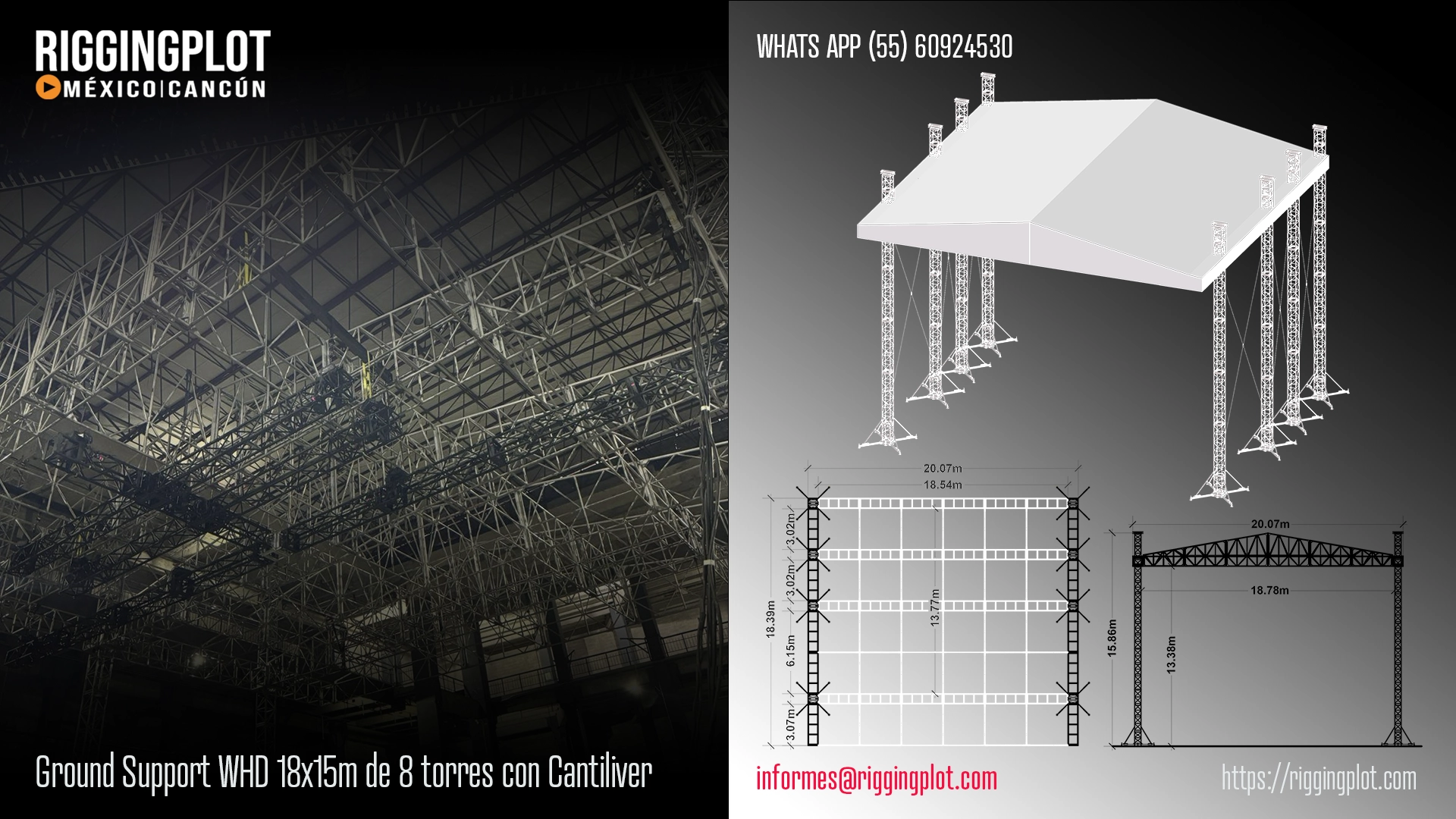 ficha técnica ground support whd 15x16mts riggingplot méxico