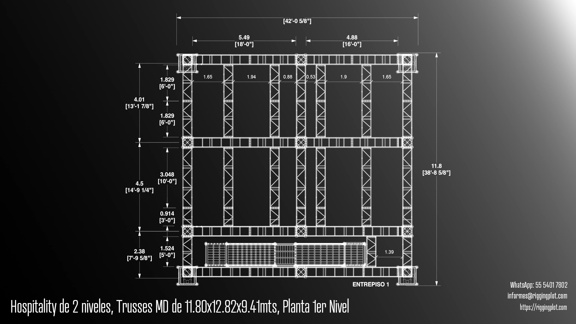 FICHA TÉCNICA HOSPITALITY MD DE 2 NIVELES 11.80X12.82MTS MÉXICO PLANTA DE PRIMER NIVEL