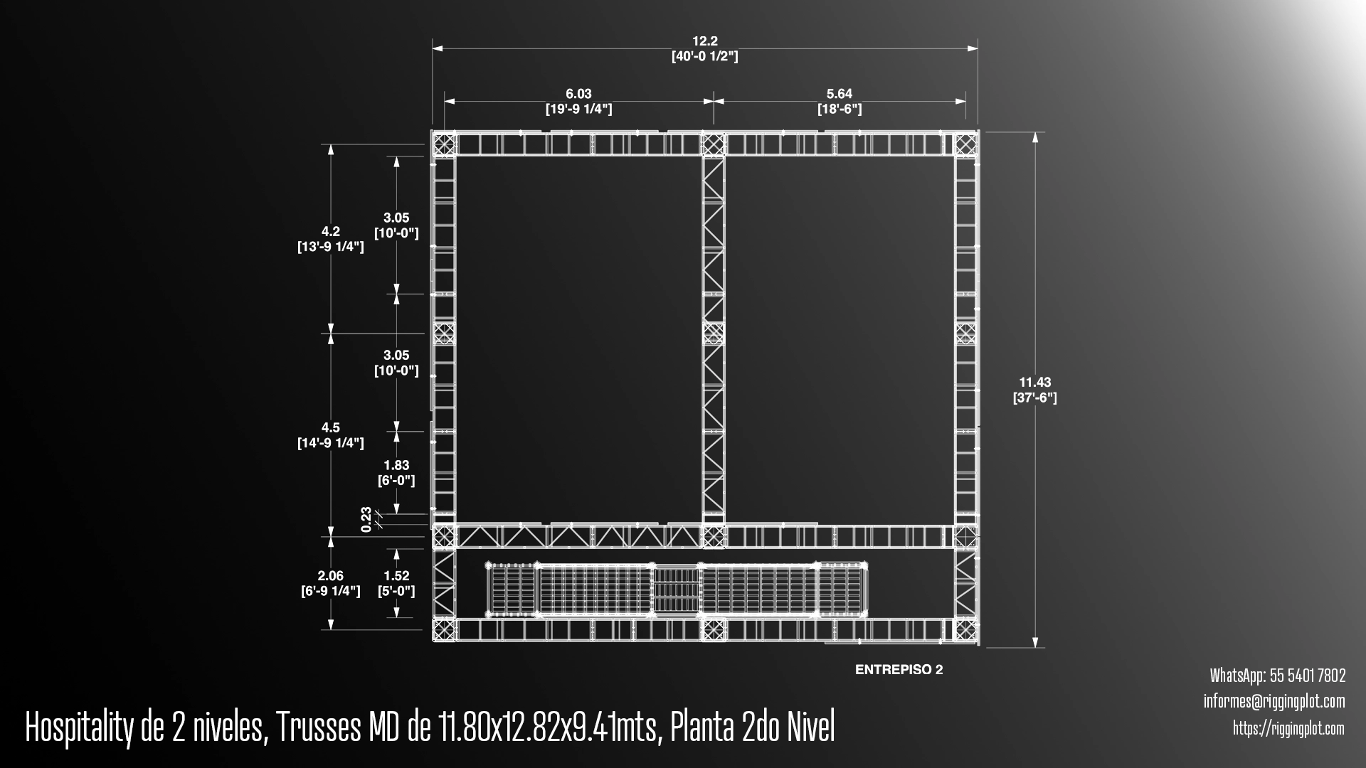FICHA TÉCNICA HOSPITALITY MD DE 2 NIVELES 11.80X12.82MTS MÉXICO PLANTA DE SEGUNDO NIVEL