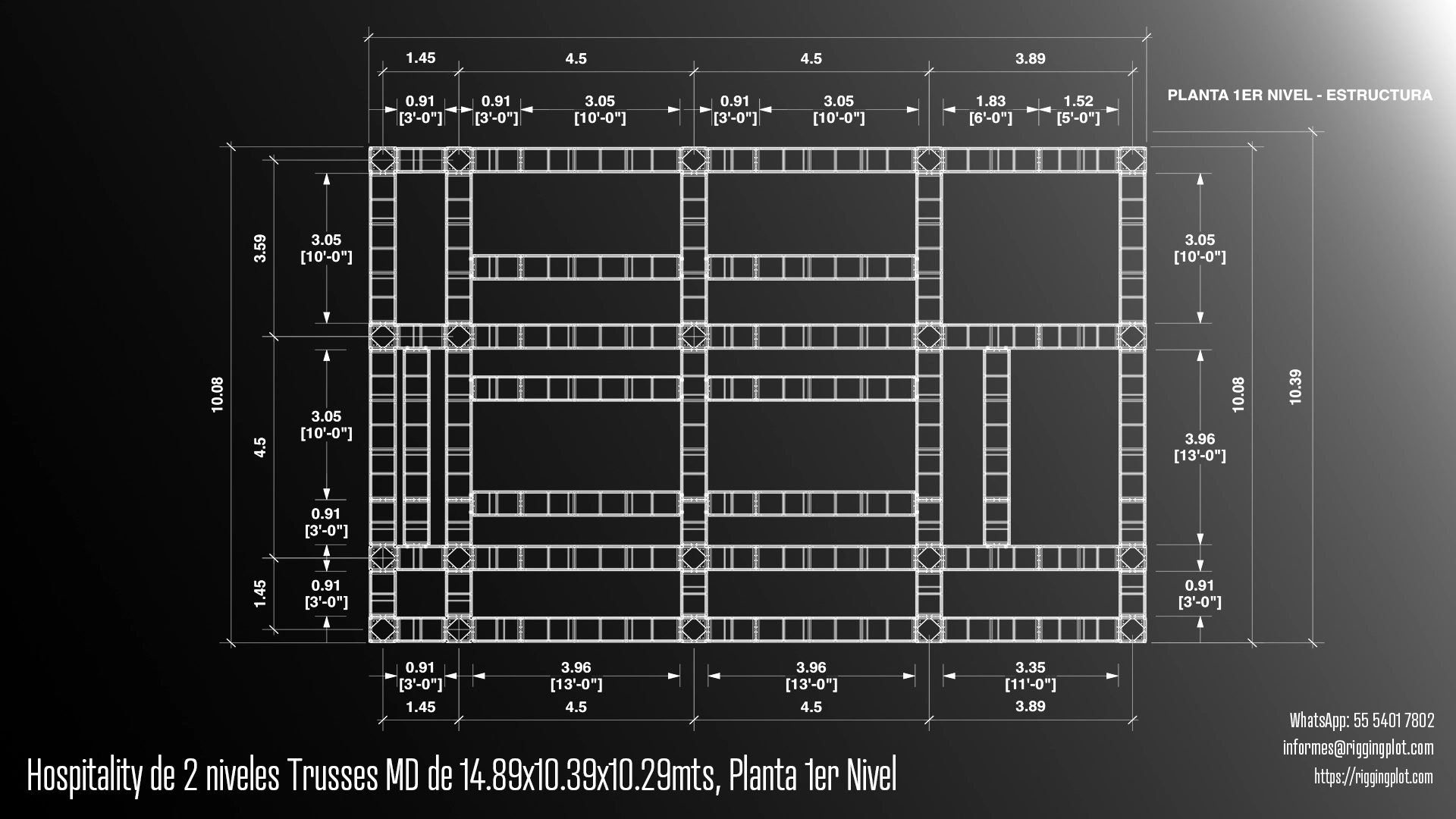 FICHA TÉCNICA HS-N2-14.89*10.39MTS MÉXICO PLANTA DE PRIMER NIVEL