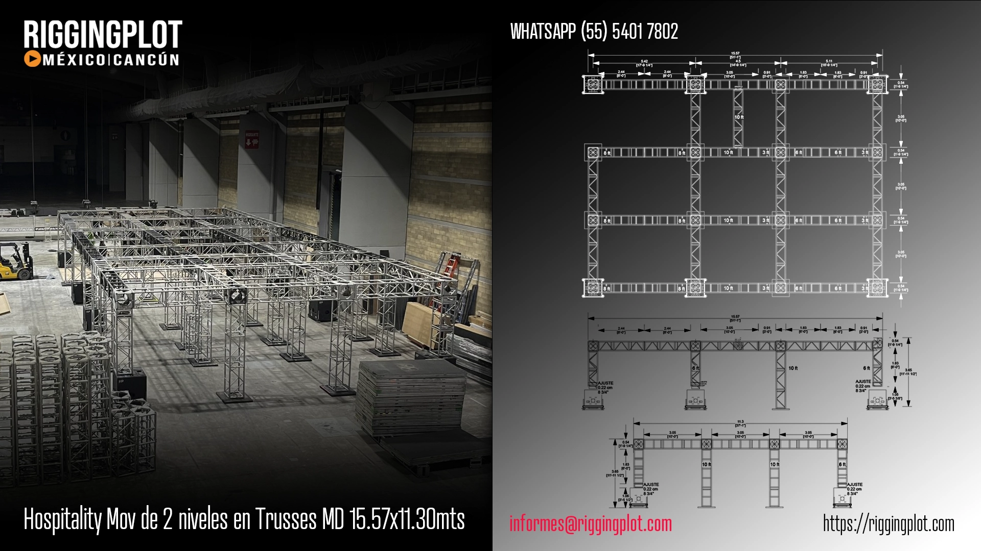 FICHA TÉCNICA HOSPITALITY MD DE 2 NIVELES MOV DE 15.57X11.30MTS MÉXICO