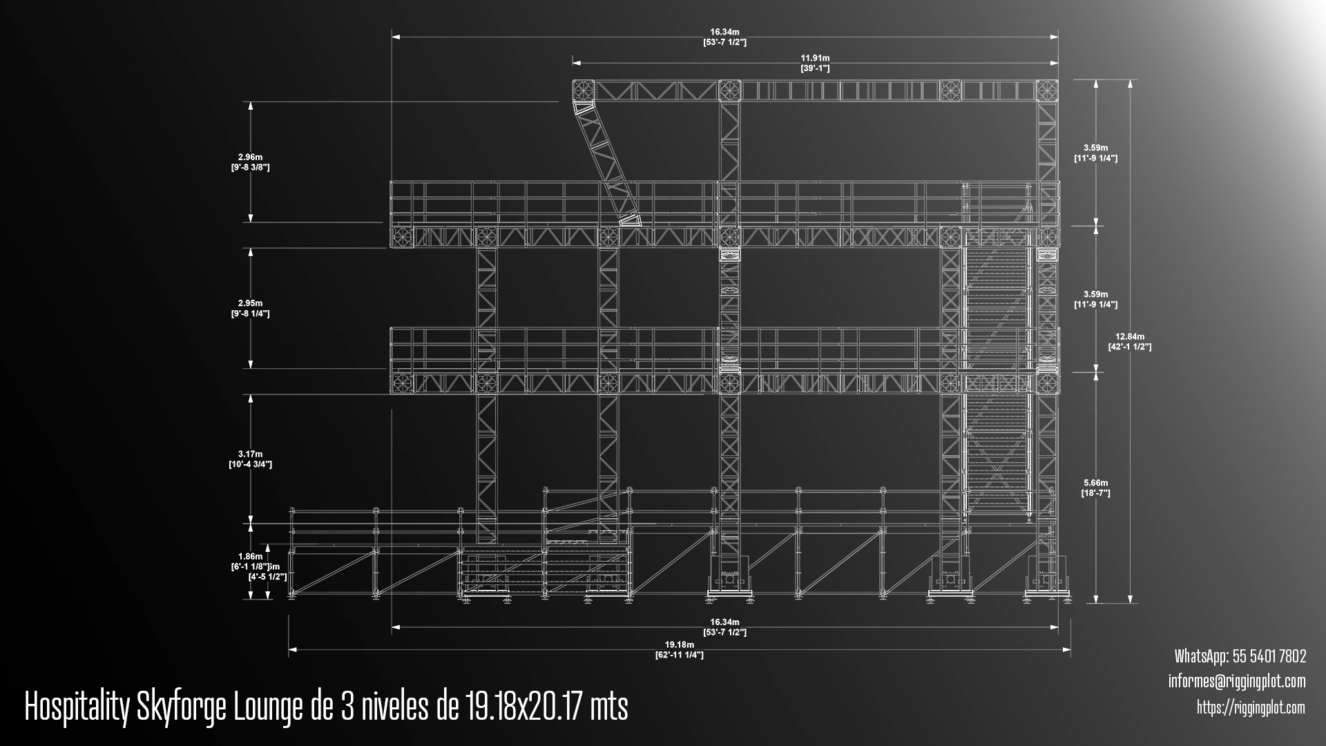 FICHA TÉCNICA HOSPITALITY MD DE 2 NIVELES MOV DE 15.57X11.30MTS MÉXICO