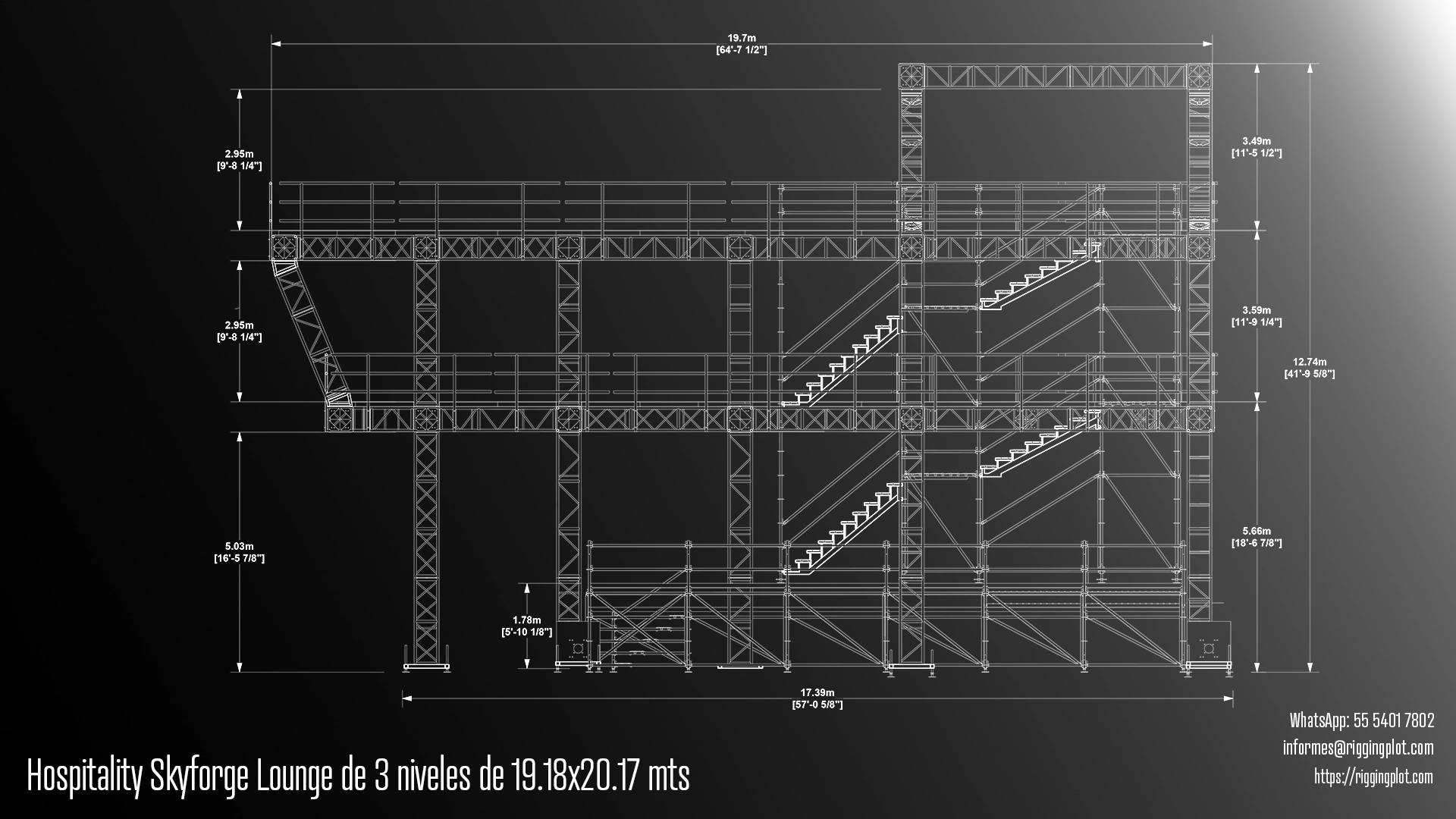 FICHA TÉCNICA HOSPITALITY MD DE 2 NIVELES MOV DE 15.57X11.30MTS MÉXICO