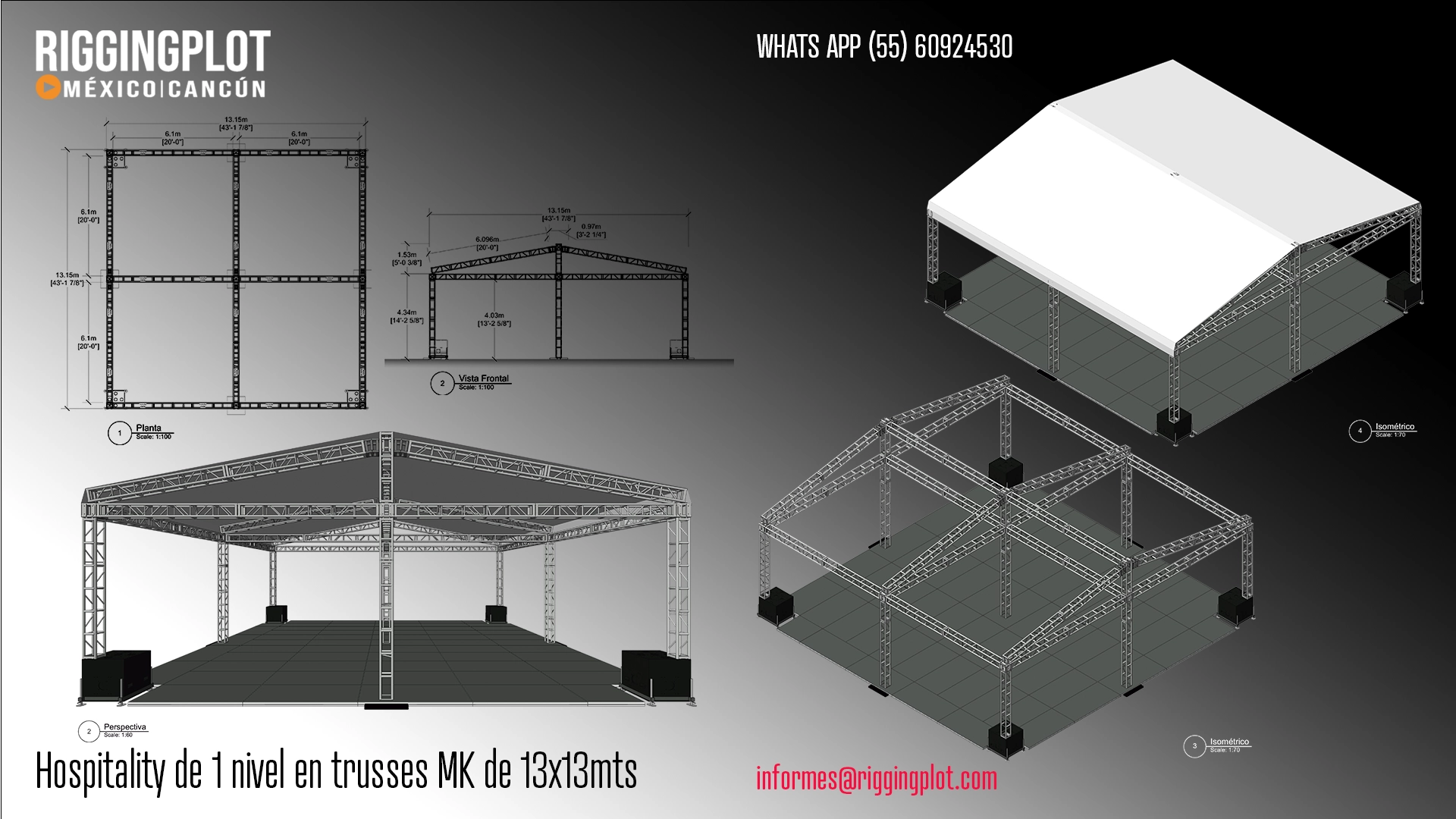 FICHA TÉCNICA DE HOSPITALITY DIAMANTE, EN TRUSSES MK CON CANTILIVER