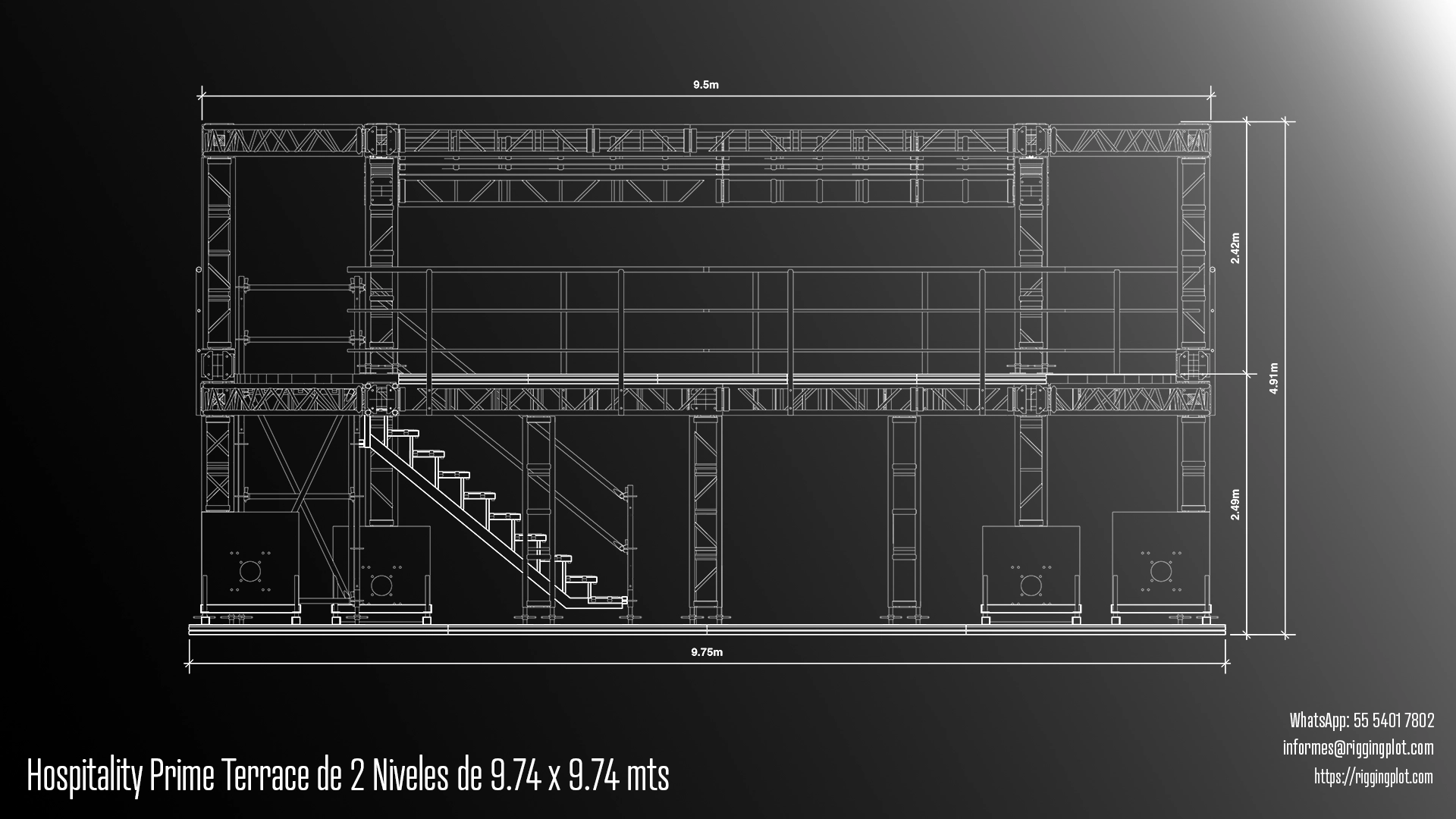FICHA TÉCNICA HOSPITALITY MK DE 2 NIVELES 9.47X9.47MTS MÉXICO