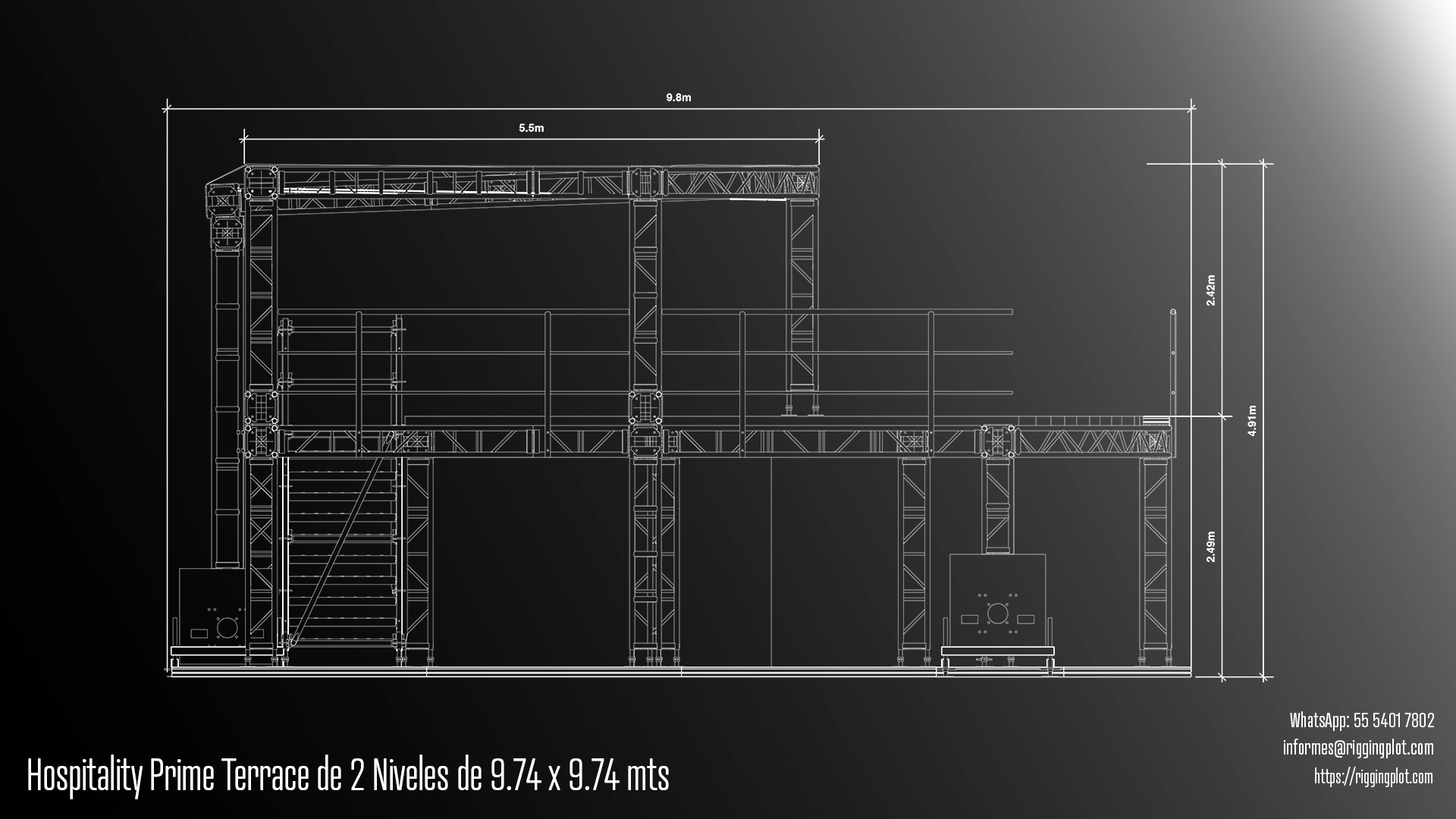 FICHA TÉCNICA HOSPITALITY MK DE 2 NIVELES 9.47X9.47MTS MÉXICO