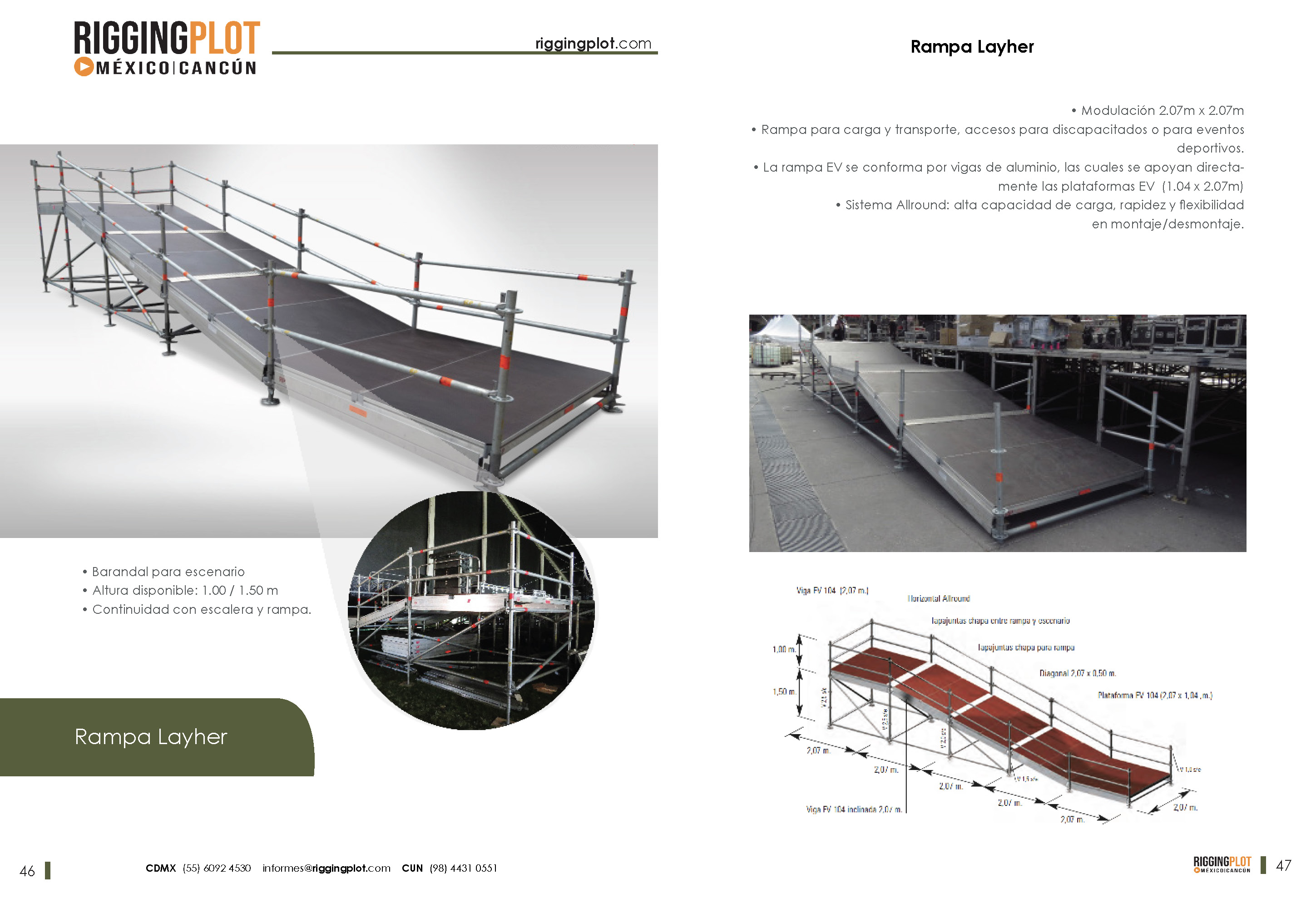 Rampa Layher de 1 nivel a 1.50 metros de altura
