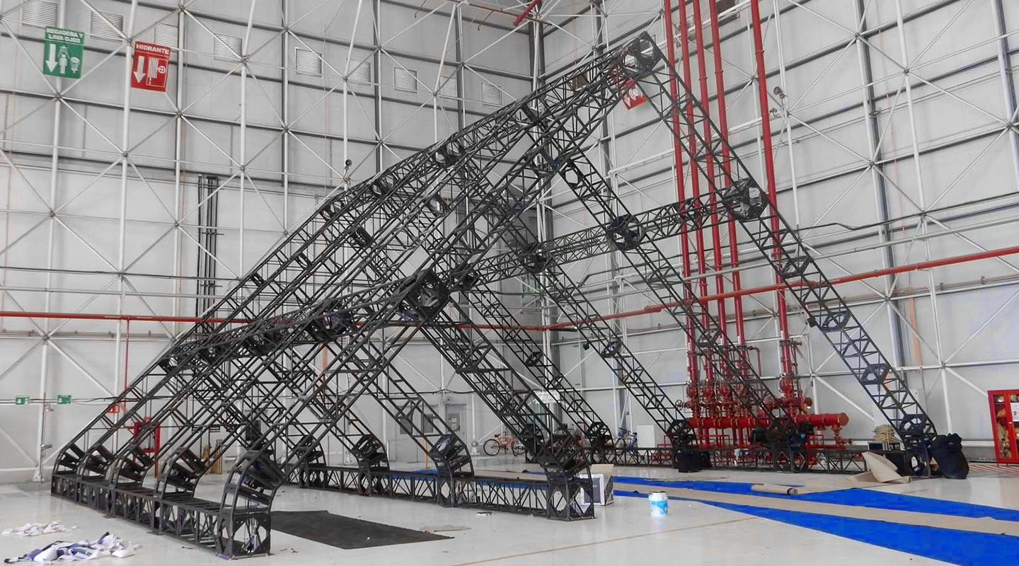 estructura en trusses md tunel hangares aeromexico mexico